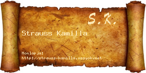 Strauss Kamilla névjegykártya